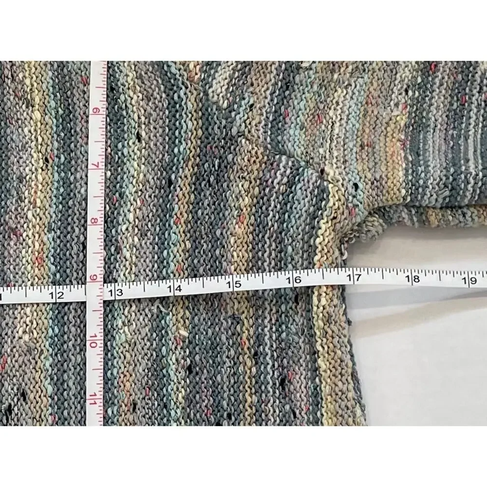 J. Jill Multicolor Cotton Blend Striped 3/4 Sleeve Sweater, Beach Boho, Size XS